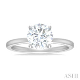 1/20 ctw Circular Shape Round Cut Diamond Semi Mount Engagement Ring in 14K White Gold